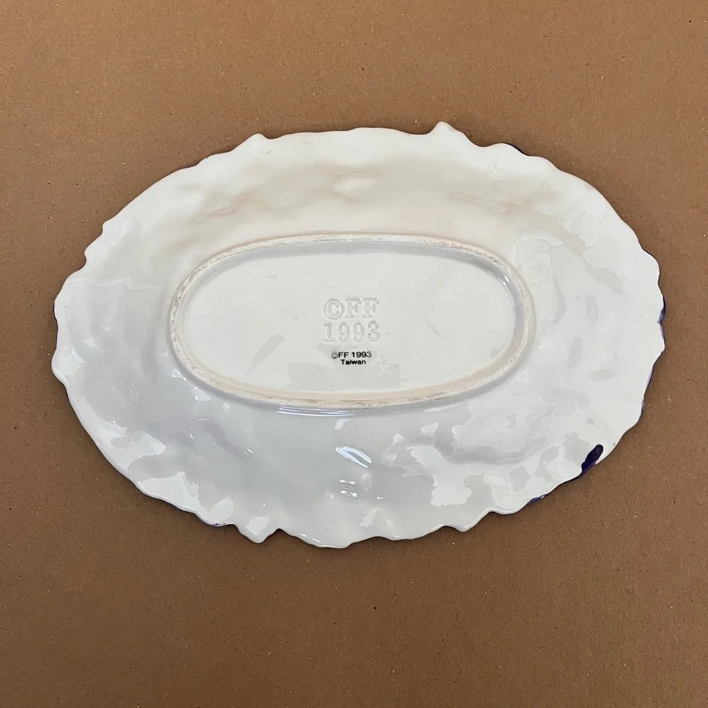 Fitz & Floyd Thanksgiving Banquet Grapes‎ and Leaves Oval Dish – Excellent cond.